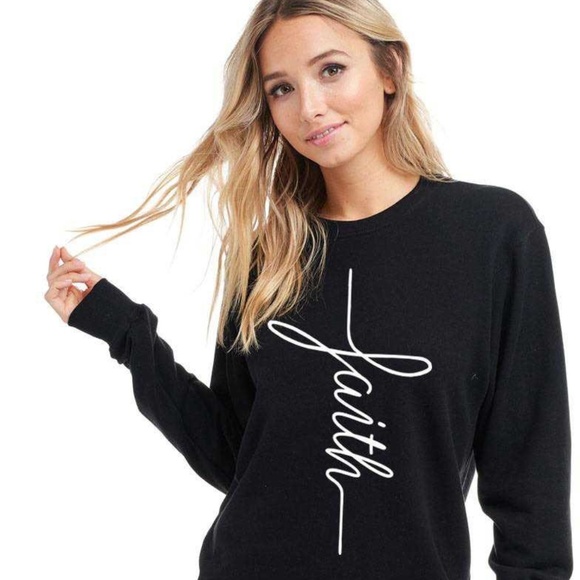 T-Shirt Addicts Tops - Vertical Faith Sweatshirt